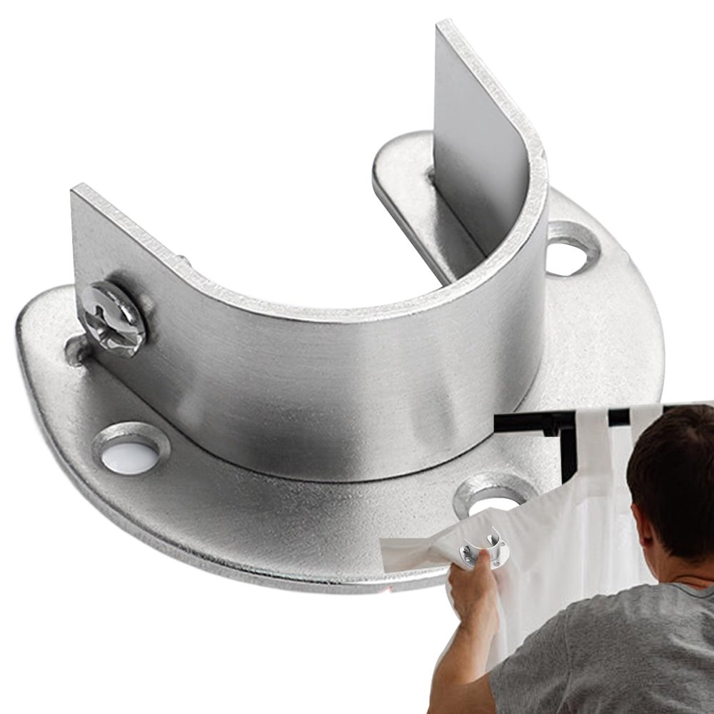 Clothes Rod Holder - U-Shaped Flange Bracket
