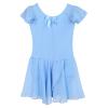 Greabuy Girls' Ballet Leotard with Sparkly Sequins and Tutu Skirt, Blue, 150 cm view 1
