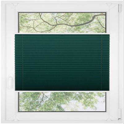 RENA No-Drill Pleated Blind, Blackout, Bottle Green, 80 x 200 cm