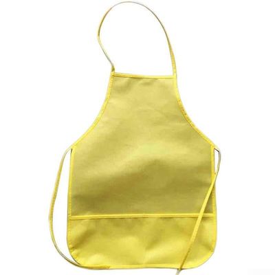 Kids' Protective Apron with Pockets for Kitchen and Crafts (Yellow)