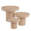 MICA Decorations Lux Side Table Set of 3, Iron, Light Brown, 55 x 70 cm view 1