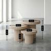MICA Decorations Lux Side Table Set of 3, Iron, Light Brown, 55 x 70 cm view 2