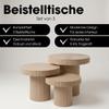 MICA Decorations Lux Side Table Set of 3, Iron, Light Brown, 55 x 70 cm view 3