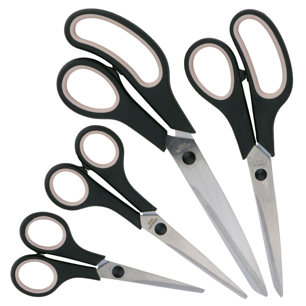 Murago - 4-Piece Scissors Set with Stainless Steel Blades - Black