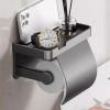 Wall-Mounted Toilet Paper Holder with Shelf view 3