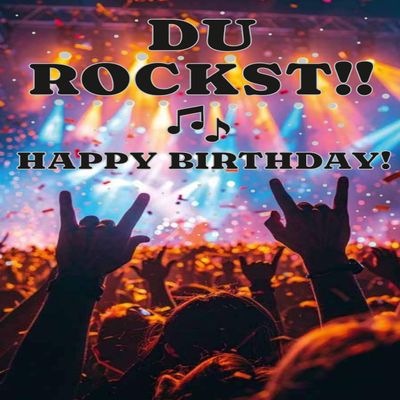 You Rock Birthday Card with Concert Motif