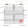 Stainless Steel Security Grille Door – Retractable Folding Sliding Gate with Double Panels view 4