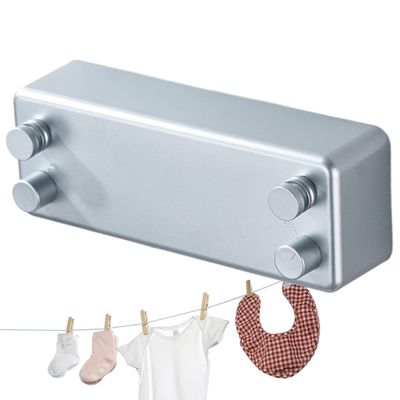 Mimoqk Stainless Steel Clothesline Dryer with Two Retractable Clotheslines