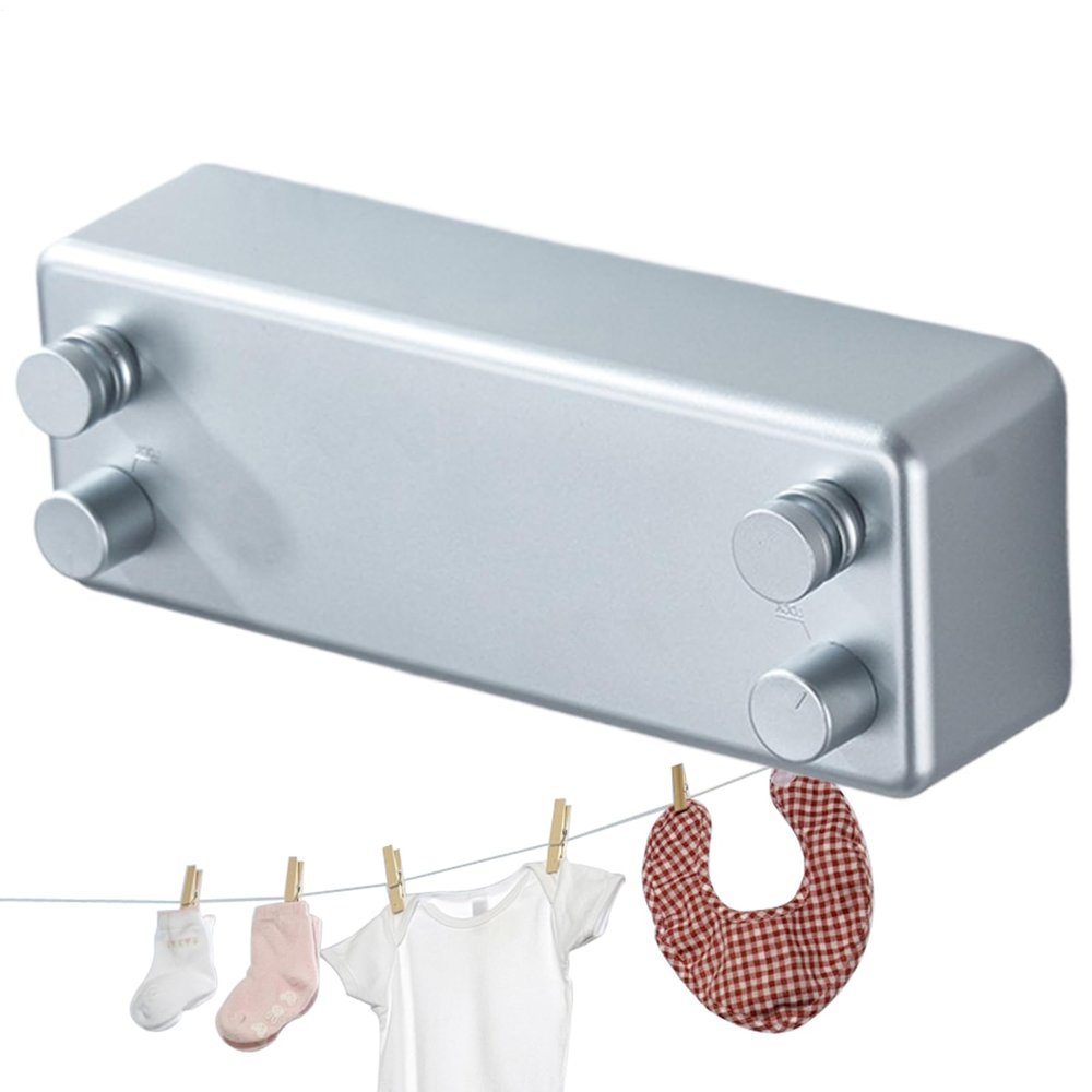 Mimoqk Stainless Steel Clothesline Dryer with Two Retractable Clotheslines