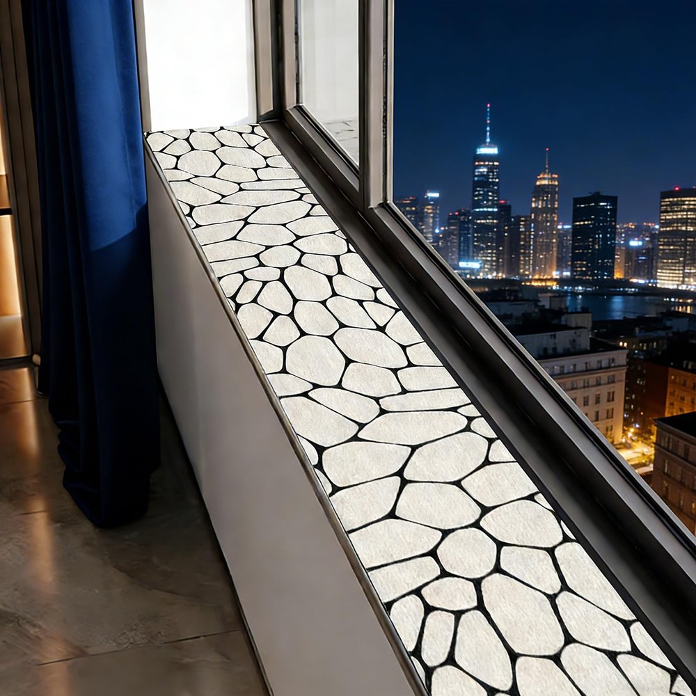Decorative Stone-Pattern Window Sill Mat