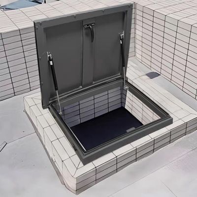 Aluminum Alloy Roof Hatch, Weather-Resistant Roof Door for Basement and Attic