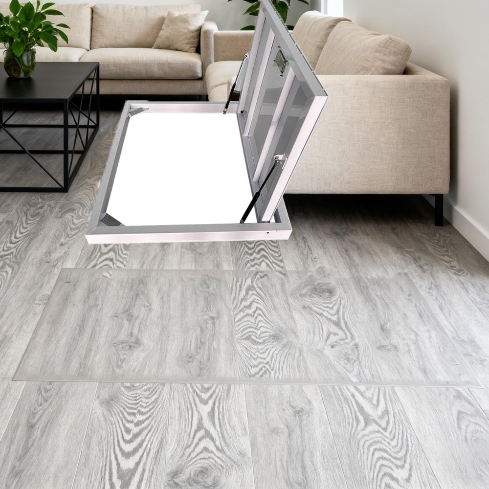 Removable Basement Entrance Hatch, Concealed Steel Floor Inspection Cover