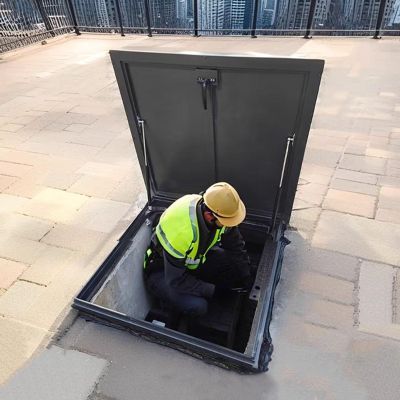 Roof Hatch with Internal Lock for Attic and Basement Access