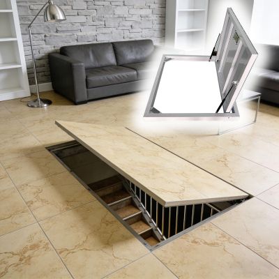 Concealed Basement and Crawl Space Floor Door for Home or Garage