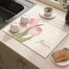 Quick-Drying Dish Drying Mat, Highly Absorbent Non-Slip Kitchen Mat, Soft Diatomaceous Earth Base (A, 50 x 80 x 0.35 cm) view 1