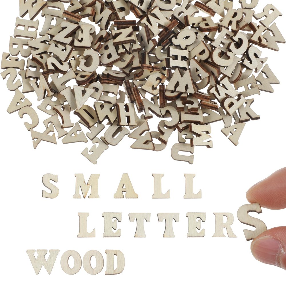 208-Piece Wooden Letter Set, 1.46 cm, A-Z