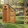 PRESTIGE HOME LIVING OUTDOOR Wooden Tool Cabinet with Attachment, Approx. 131 x 54 x 180 cm, Brown view 2