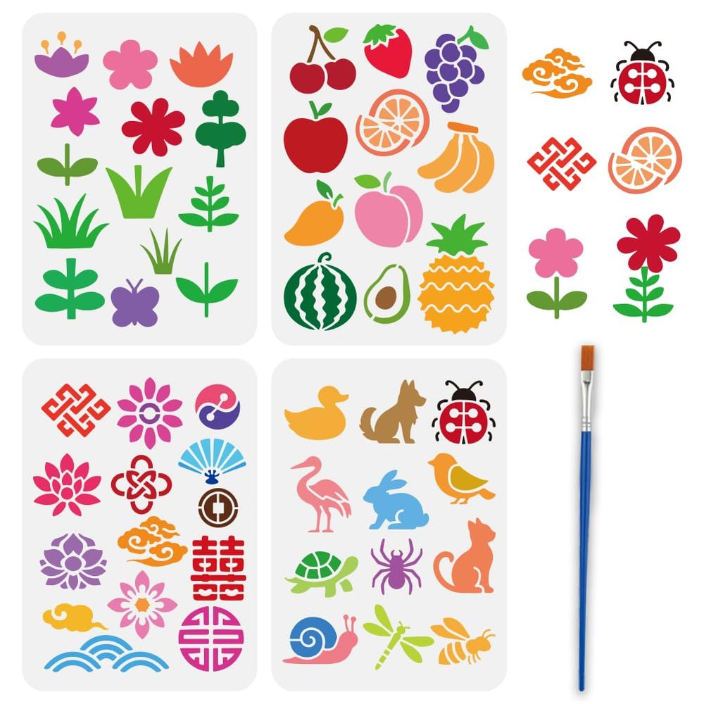 FINGERINSPIRE 4-Piece Stencil Set