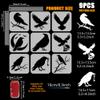 FINGERINSPIRE 9-Piece Crow Stencil Set with Brush 15x15cm view 2