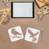 FINGERINSPIRE 9-Piece Crow Stencil Set with Brush 15x15cm view 3