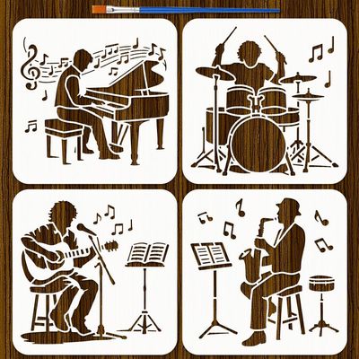 FINGERINSPIRE 4-Piece Music Performance Stencil Set