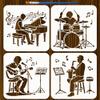 FINGERINSPIRE 4-Piece Music Performance Stencil Set view 1