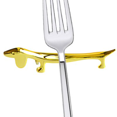 Metallic Chopstick Rest | Cartoon Fork Holder - Animal-Shaped Fork Rest for Restaurants & Hotels, Stainless Steel Stand for Spoon & Chopsticks