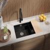 PRIMAGRAN Granite Sink for 80 cm+ Base Cabinet with Kitchen Faucet, 76 x 47 cm view 2