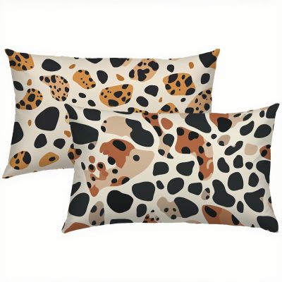 Orange Linen Pillow Covers, 40 x 80 cm, Set of 2, Waterproof Outdoor Covers, Cream