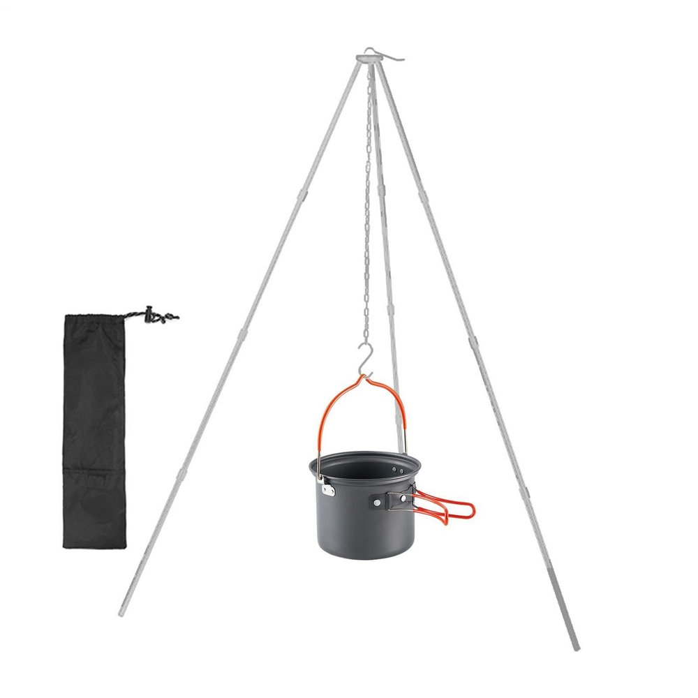 Aluminum Camping Cooking Tripod, Portable Campfire Stand
