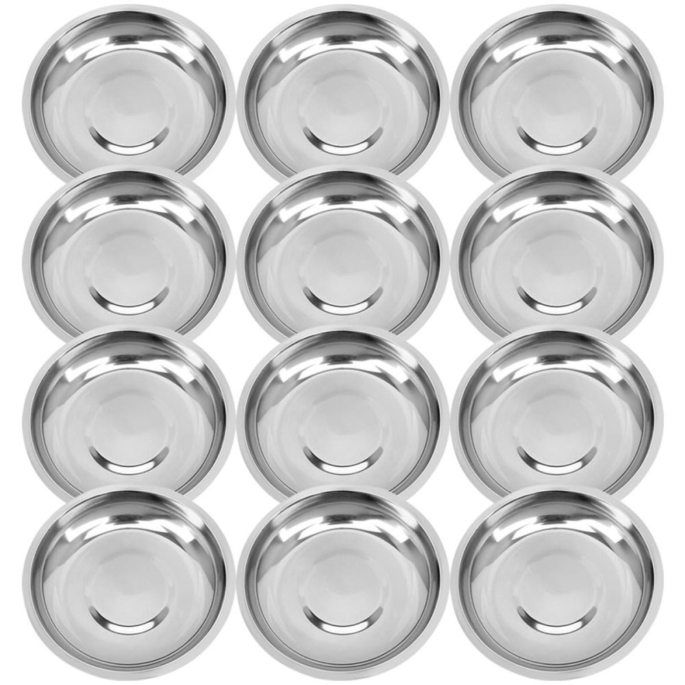 Milisten 12-Piece Set of 10 cm Stainless Steel Dipping Bowls