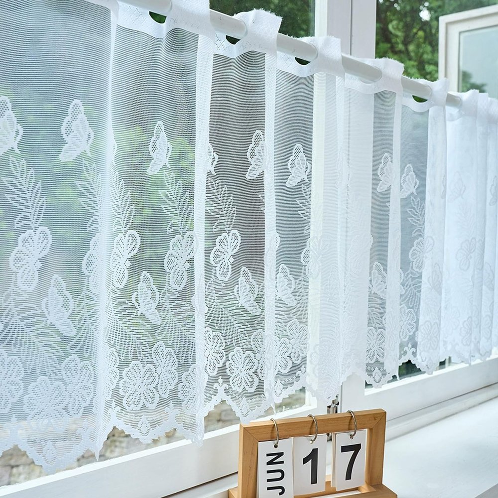Bistro Curtain 50x150 cm, Modern Voile for Kitchen, Living Room & Bedroom