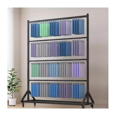 Heavy-Duty Rolling Fabric Rack with Casters for Curtains, Quilts, and Blankets