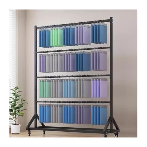 Heavy-Duty Rolling Fabric Rack with Casters for Curtains, Quilts, and Blankets