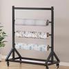 Heavy-Duty Rolling Fabric Rack with Casters for Curtains, Quilts, and Blankets view 3