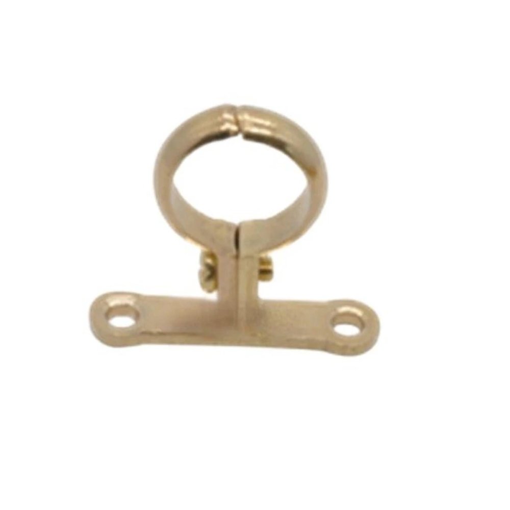 Polished Brass Pipe Clamp with Base, Fits 54 mm OD Tube