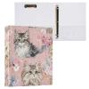 Cute Brown Cat Cartoon Binder, 3.8 cm Round Rings, Inner Pockets, 1/2-Pack, Hardcover view 3