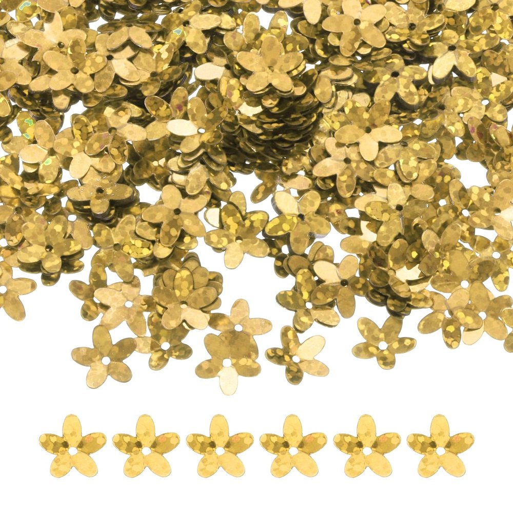 QUARKZMAN 50g Flower Loose Sequins 10mm Glitter Beads