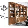 Library Ladder Hardware Kit with Rails, Rollers and Brakes view 1
