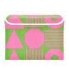 SyXIOP Modern Abstract Foldable Storage Container, 40 L, with Handles, Pink/Green, 42 x 32 x 30 cm view 1