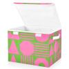 SyXIOP Modern Abstract Foldable Storage Container, 40 L, with Handles, Pink/Green, 42 x 32 x 30 cm view 2