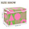 SyXIOP Modern Abstract Foldable Storage Container, 40 L, with Handles, Pink/Green, 42 x 32 x 30 cm view 3