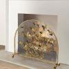 Decorative Curved Fireplace Guard with 3D Butterfly Design view 2