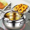 Stainless Steel Fryer Pot for Household Induction Cooktops with Thermometers view 2