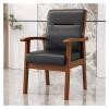 Tub Chair Leather Armchair with Wooden Frame – Comfortable Occasional Reading and Dining Chair for Living Room and Bedroom view 1