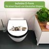 banjado D-Shaped Toilet Seat with Soft-Close, Black Kitten Design view 2