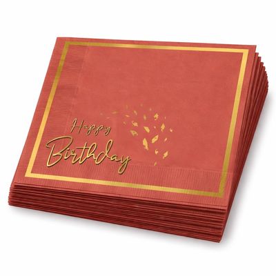 STUWU Premium Birthday Napkins 33x33 cm - 20 Pack