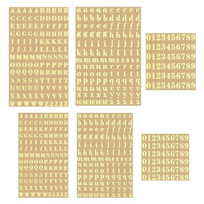 AVUELOI Small Letter Stickers, 640 pcs, 3mm, 4.5mm, Gold Glitter Self-Adhesive Alphabet Stickers for Graduation Cap Decoration, Vinyl for Scrapbook DIY Crafting