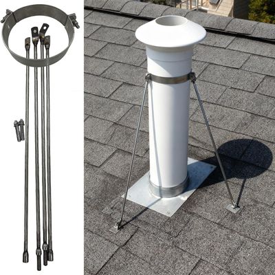Outdoor Roof Chimney Support Bracket, Universal Steel Pipe Set