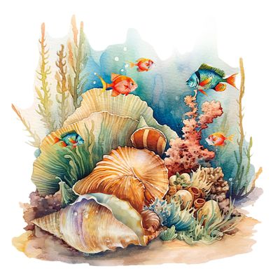 Toilet Seat Wall Sticker - Sea Life Theme